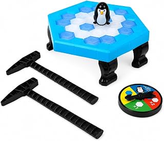 Jogo Pinguim Numa Fria Quebra Gelo Tamanho Grande com 55 Peças e Roleta para 2 Jogadores – Brinquedo Educativo Infantil