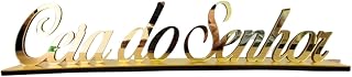 Base Ceia do Senhor em Acrílico Espelhado Dourado, Enfeite Decorativo para Altar, Igreja, Escritório ou Sala, Peça Religiosa com Acabamento Premium