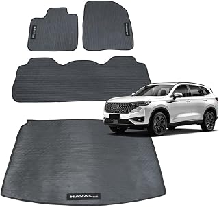 Tapete Automotivo Haval H6 2023 2024 2025 Borracha 3 Peças com Protetor de Porta Malas Impermeável