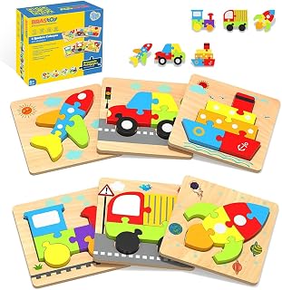 Brastoy Montessori Blocos Montar de Madeira Quebra-Cabeças Educativos Brinquedos Infanti