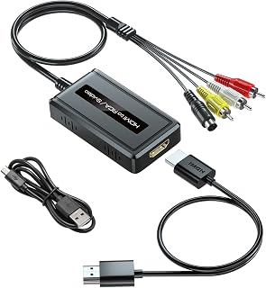 Conversor HDMI 2 em 1 para S-Video/RCA, HDMI 1080p para Svideo AV composto + conversor de áudio R/L compatível com DVD/PS3/PS4/TV Stick
