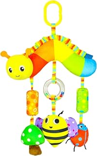 Brinquedo Musical Interativo para Bebês, Centopeia Arco-Íris com Chocalhos e Sons