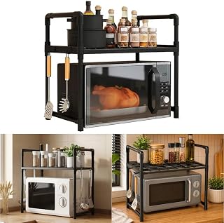 Suporte Organizador para Micro-ondas e Utensílios Cozinha, Preto