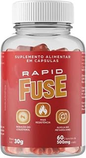 Rapid Fuse Pré Treino e Termogênico (Foguinho) - 60 Cápsulas com Cafeína, Psyllium e Picolinato de Cromo - Fuselabs - Suplemento para Academia e Fitness