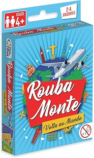 Pais & Filhos | Jogo de Cartas Rouba Monte Volta ao Mundo | Jogo Educativo Infantil, Diversão em Família, Estimula Raciocínio, +4 Anos, 2 a 4 Jogadores