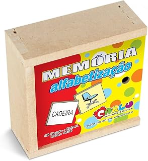 Carlu Brinquedos - Alfabetização Jogo da Memória 40 Peças, 3+ Anos, Multicor, 1038