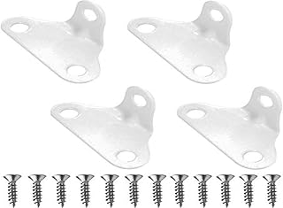 BemFixa Bemfixa6400 Cantoneira de Fixação para Moveis com Tres Furos, Zincado, 4 unidades,Branco