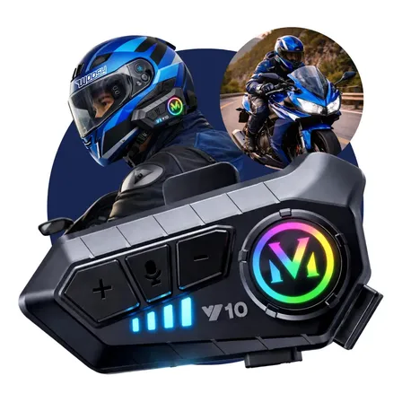 Fone De Ouvido Para Capacete Intercomunicador Bluetooth Headset Rgb Sem Fio Música GPS Chamadas