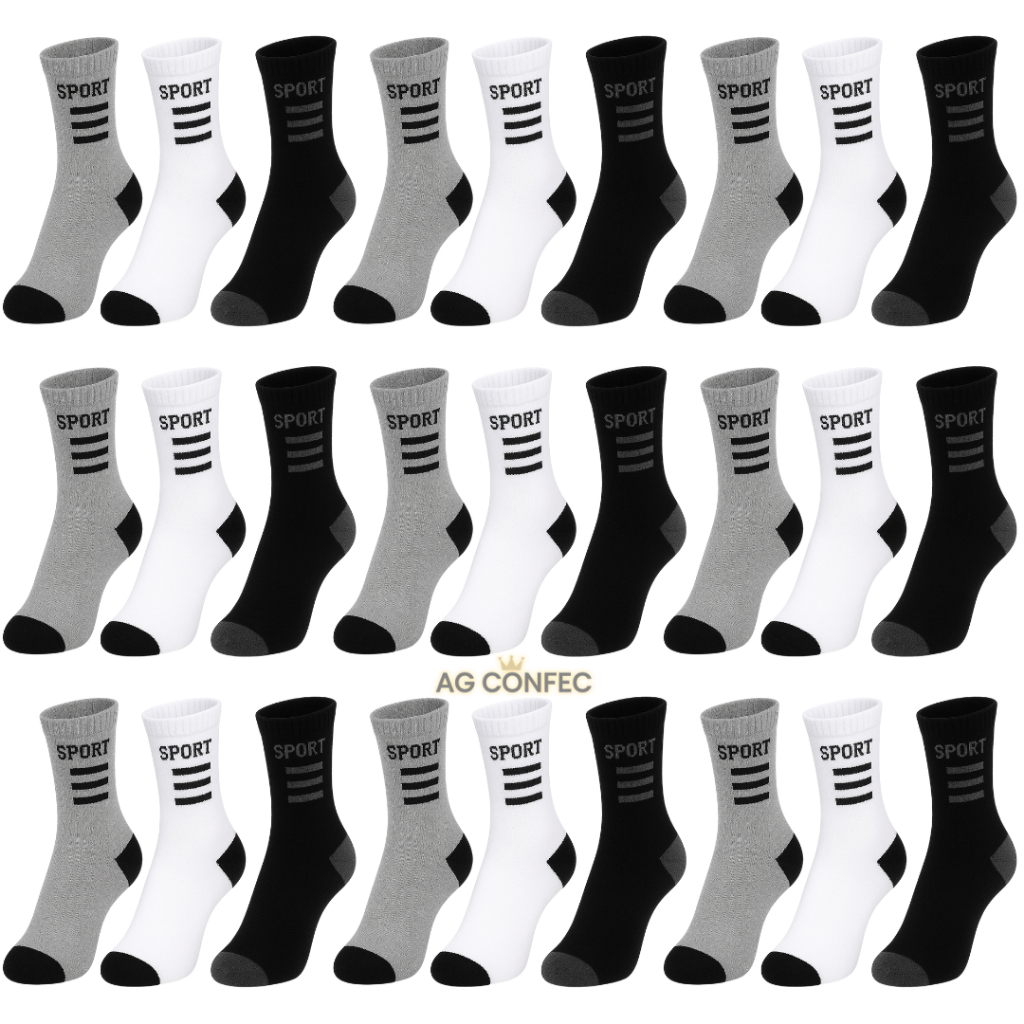 Vários modelos Kit de 24 meia cano alto algodão soquete Cano Curto Masculina Feminina direto da fabrica PROMOÇÃO