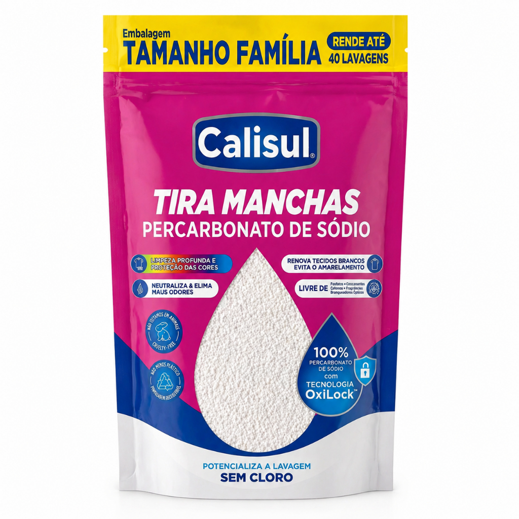 Percarbonato 100% Puro Tira Manchas Roupas Brancas e Coloridas