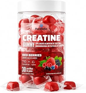Creatina Monohidratada PuroLabz | Gummy | 30 Gomas | Embaladas Individualmente | Sabor Frutas Vermelhas |Mundo Guilhas