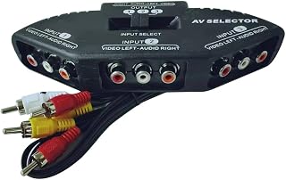 Interruptor divisor de caixa de áudio e vídeo AV de 3 vias com cabo para dispositivos de TV X-Box DVD Player