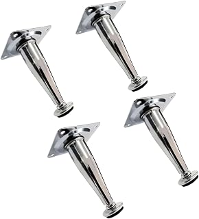 Kit 4 Pé Para Armário Cromado Cônico 10cm Móveis em Geral