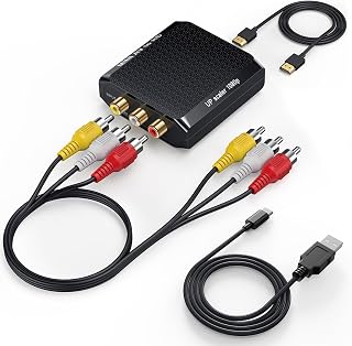WENTER Conversor RCA para HDMI, conversor AV para HDMI 1080p, mini adaptador de áudio e vídeo CVBS composto suporta PAL/NTSC para reprodutores de DVD VCR/VHS/Xbox/PS3/STB/N64/Wii/TV/PC/Blue-Ray