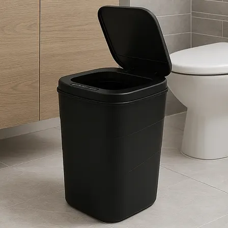 Lixeira Antiodor Com Sensor Inteligente Abre Fácil Cesto 17l Preto