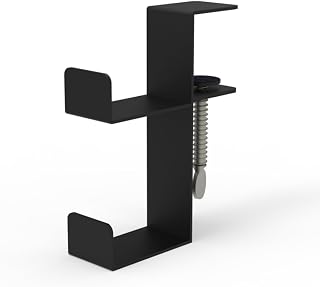 G+ Life Under Desk Metal Game Controller Headphone Hanger Holder Mount - Adjustable Gamepad Hook Stand for Xbox, PlayStation PS4, Nintendo Switch, PC Videogame, Steam, DualShock, SteelSeries (Black)
