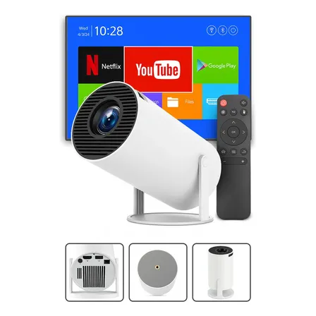 Mini Projetor Davely HY300 4K Android com Wi-Fi e Bluetooth