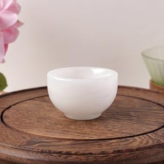 Xícara de chá pequena estilo quartzo verde copo de pedra decorativa para utensílios de cozinha, decoração de mesa e prateleira de casa branca