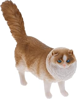 Adorável estatueta decorativa de gato para simulação de gatinho, enfeite de mesa fofo para decoração de gato para casa e escritório