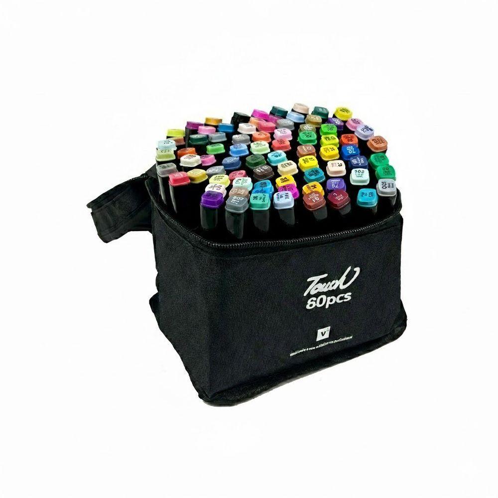 Conjunto de Canetinhas Marcador Permanente 60 Cores Multicolorido