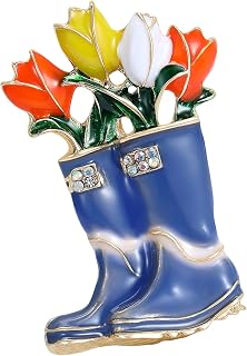 Broche de calçado floral criativo esmaltado alfinete de lapela buquê de metal acessório de roupas para festas e eventos elegante flor sapato joia