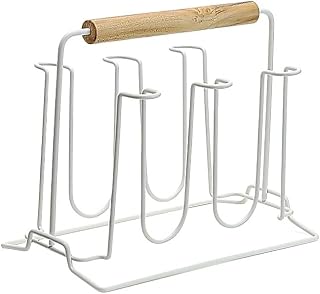 Porta‑Copo Mesa Suporte Copos 6 Lugares Eco Design Utensílio Cozinha Branco