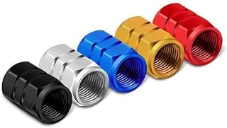 Tampas de Válvula de Pneu Fluorescentes, Kit com 4 Peças, Alumínio, Estilo Automotivo, Acessórios para Carro e Motocicleta, Múltiplas Cores (Fluorescente)