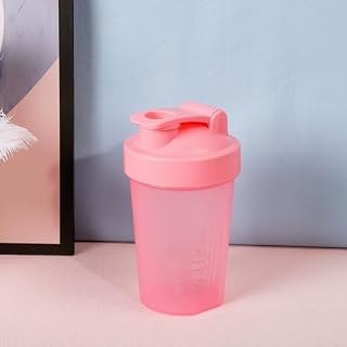 1 copo coqueteleira rosa 400 ml – copo de água para esportes fitness, copo de água portátil, copo de proteína em pó – para entusiastas de fitness e atletas