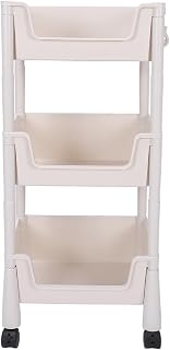 Generic Prateleiras de Livros de Armazenamento Móveis Compactas, Carrinho de Utilidades Móveis Decorativo Multifuncional para Casa (3 camadas)