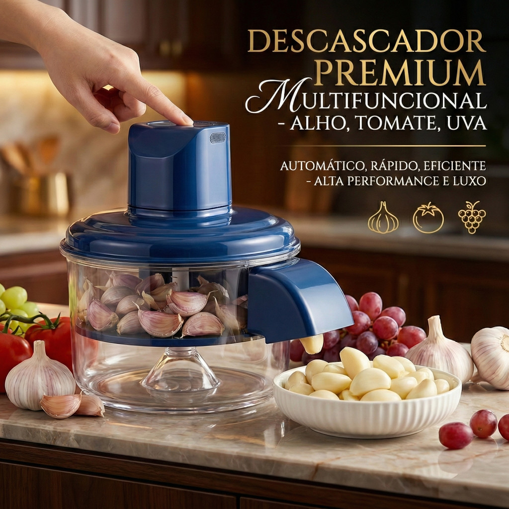 Descascador Elétrico De Alho E Uva Em Aço Inox Automático Prático