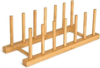 Suporte Organizador Porta Prato Tampas Utensílios Copo Bambu Cozinha | Escorredor