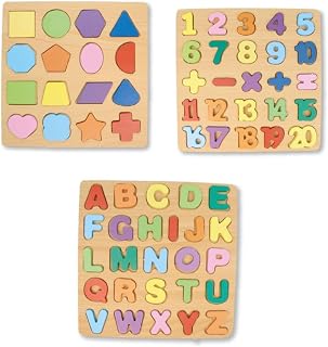 Tabuleiro Educativo 3 em 1 Alfabeto Números e Formas Geométricas Brinquedo Pedagógico de Madeira Infantil Kit Jogo de Encaixe Lúdico