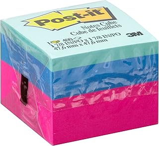 Post-it, 3M, Bloco de Notas Adesivas Cubo Ultra - 400 folhas, 4.76 cm x 4.76 cm