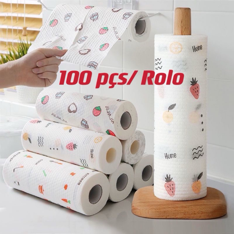 100/50/20  peças /Rolo Pano De Limpeza Reutilizável Absorvente Água Preguiçoso Seco Lavável Toalha De Papel