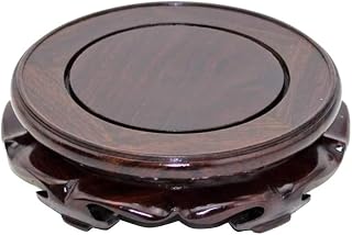 Base De Suporte De Exposição De Madeira Para Móveis Orientais, Pedestal De Lótus, Base De Vaso, Abajur, Base De Bule De Chá, Móveis Pretos De Catalpa, Decoração Estável Para Casa, Tamanho