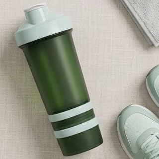 Coqueteleira 500ml Academia Fitness Whey Suplementos Antivazamento(SEM NOME,Verde) |