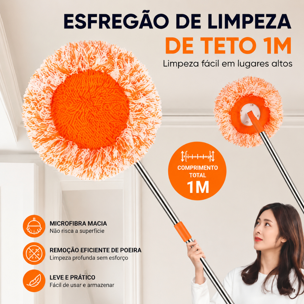 Mop multifuncional giratório de girassol para limpeza de tetos e uso doméstico, mop preguiçoso.