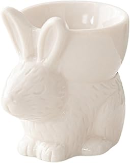 Coelhos em forma de copos de ovos feitos à mão cerâmica macia suporte para ovos cozidos divertidos e seguros utensílios de mesa de cozinha adequados para café da manhã