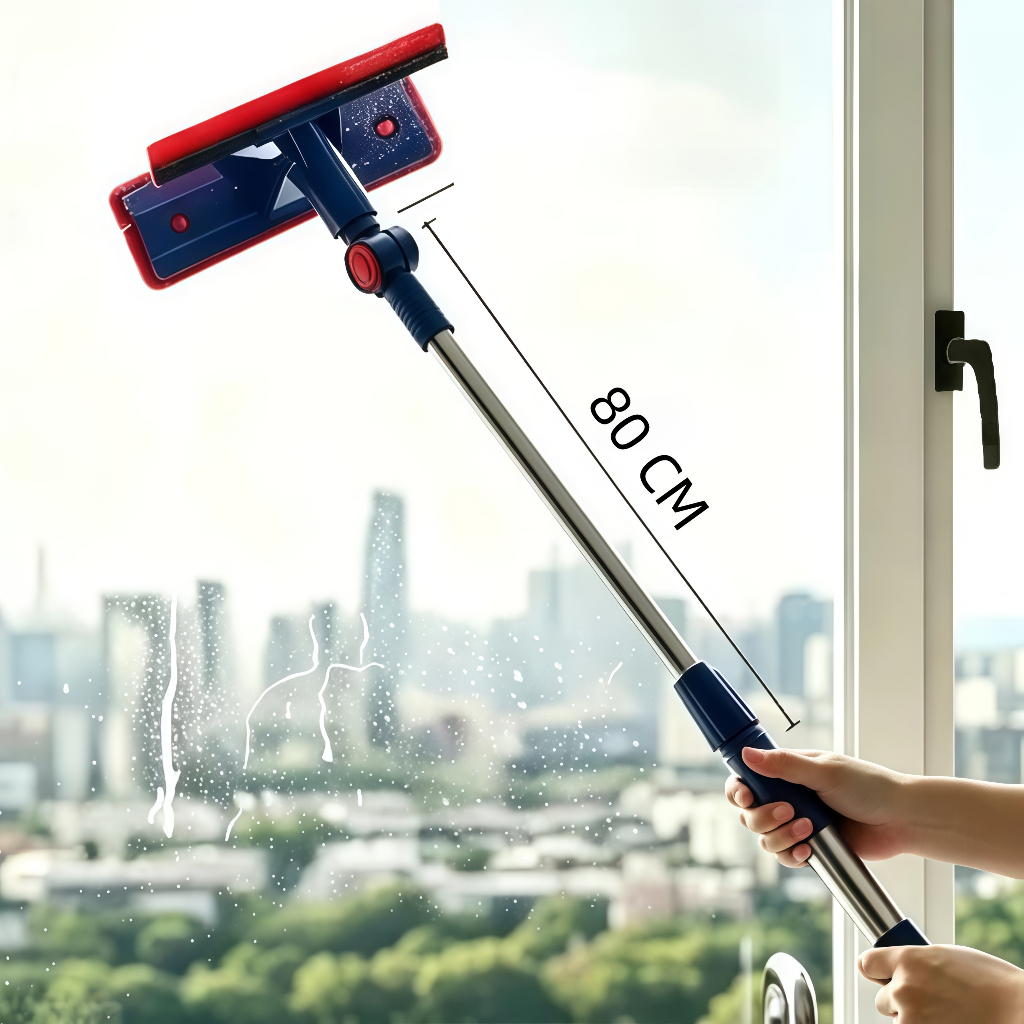 Rodo Limpador de Vidro Extensível Rotativa 360°  Limpeza de Vidro Externo para Apartamentos Altos Domé | Envio Imediato
