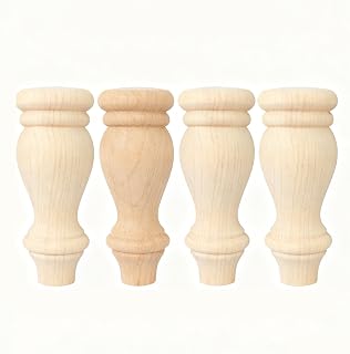 Conjunto de 4 pernas de móveis de madeira, para sofá, cadeira, sofá, cômoda, mesa, armário, cama, estante (tamanho: 12 x 6 cm (4 peças))