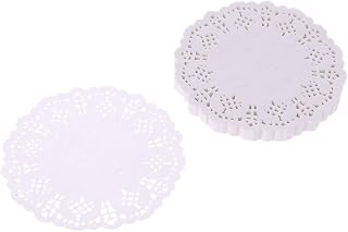 Conjunto de 100 porta-copos de renda, utensílios de cozinha, padaria, utensílios de cozinha, tapetes de mesa, textura de papel, para mesa, porta-copos de renda