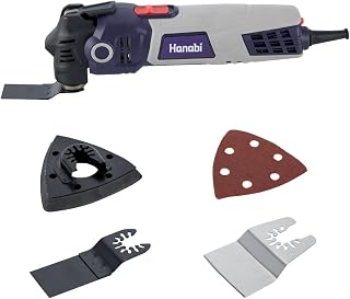 Hanabi Multicortadora Oscilante 220V 6 Velocidades 400W Ferramenta Maquina | 22000 RPM com 1 Lâmina de Corte Nivelado, 1 Lâmina de Serra Semicírculo para Raspar, Lixar, Cortar Madeira