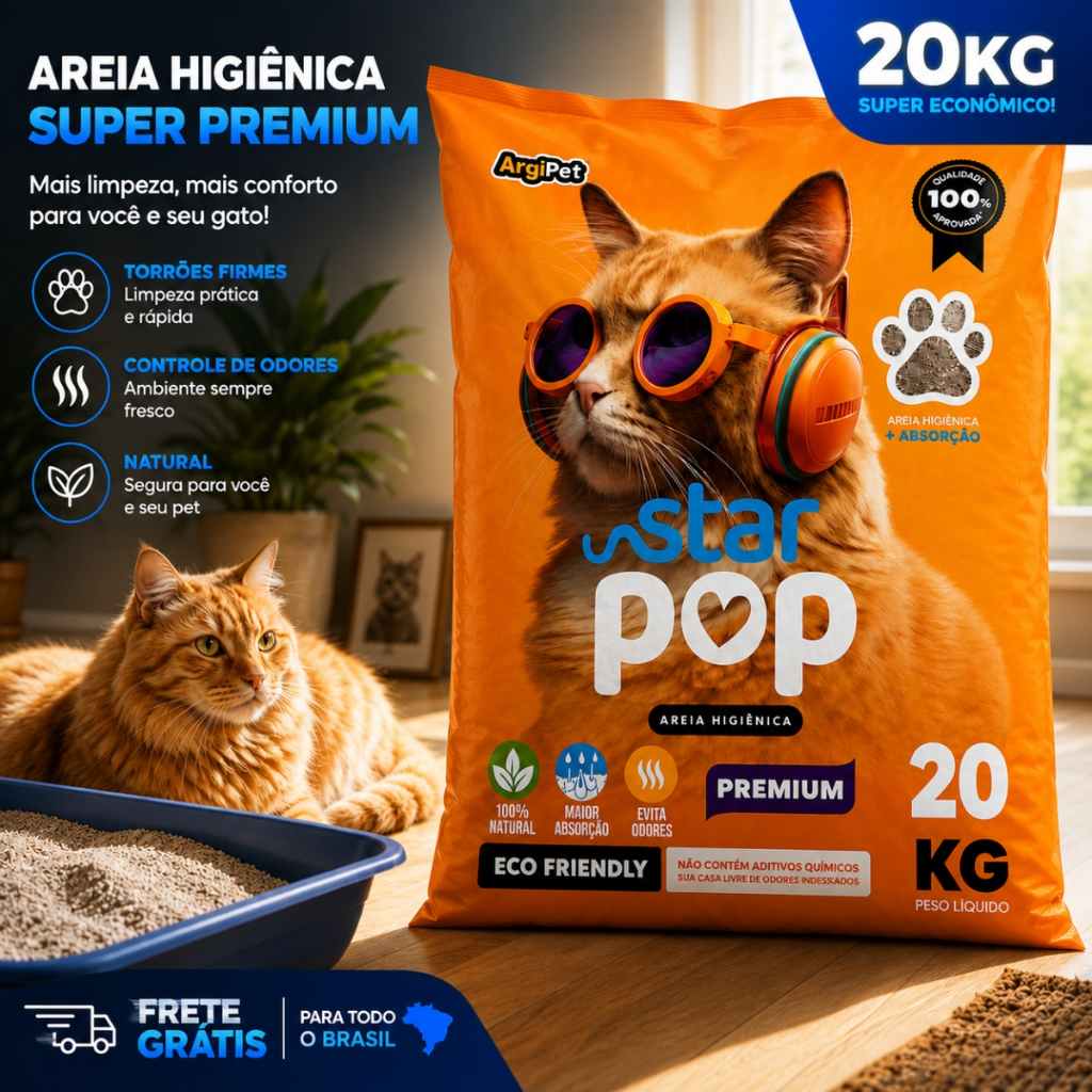 20kg areia sanitaria higienica super premium natural argila absorvente para gatos ecologica
